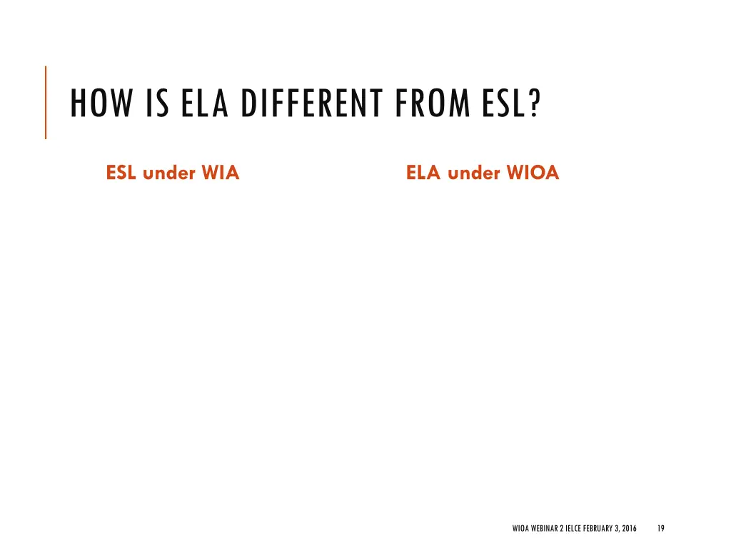 how is ela different from esl