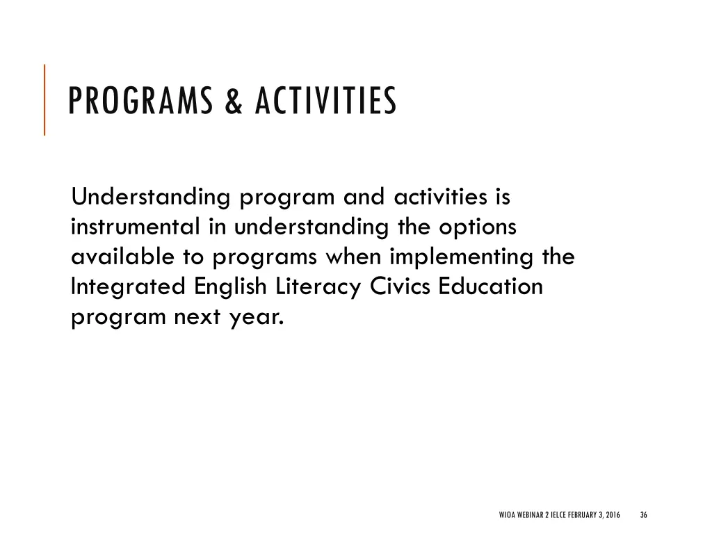 programs activities 2