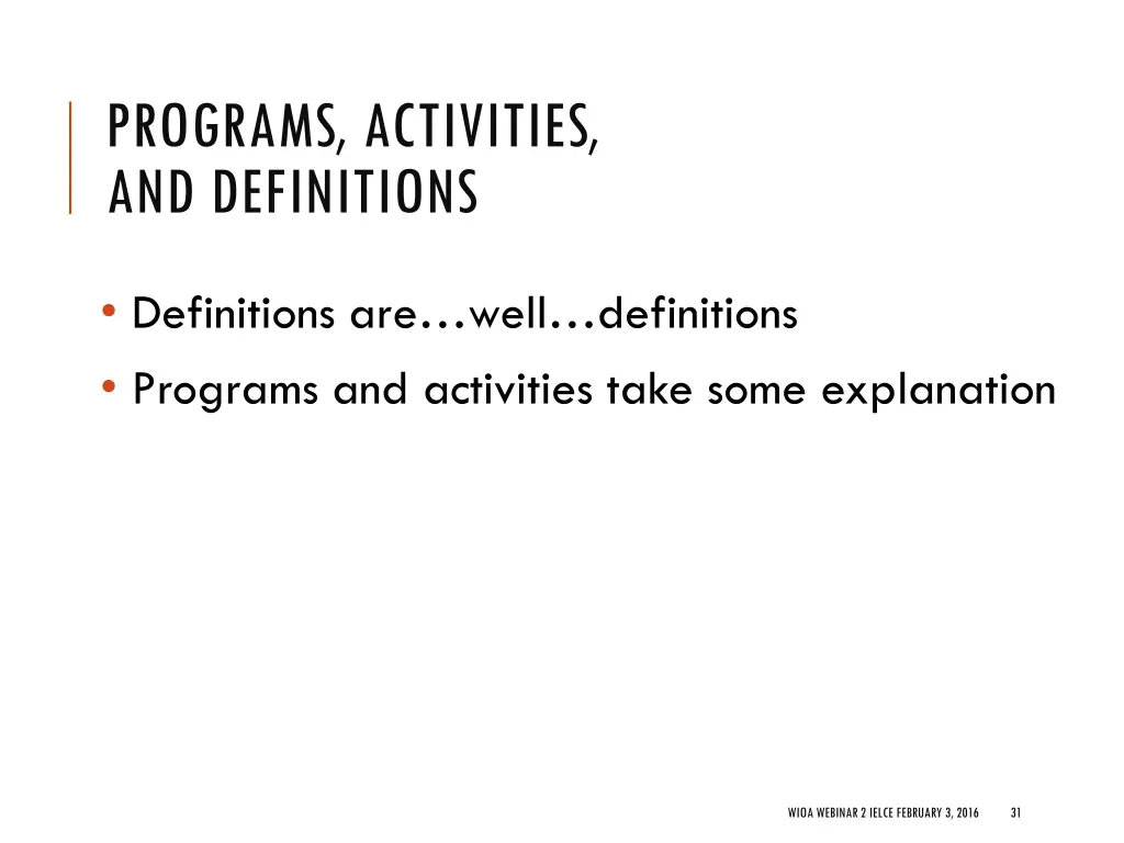 programs activities and definitions 1