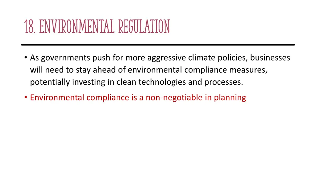 18 environmental regulation