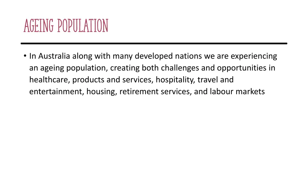 ageing population