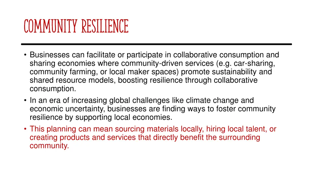 community resilience