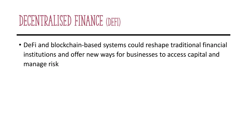 decentralised finance defi