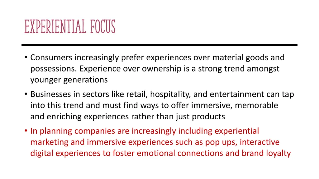 experiential focus