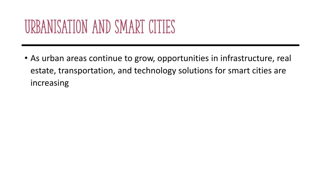 urbanisation and smart cities