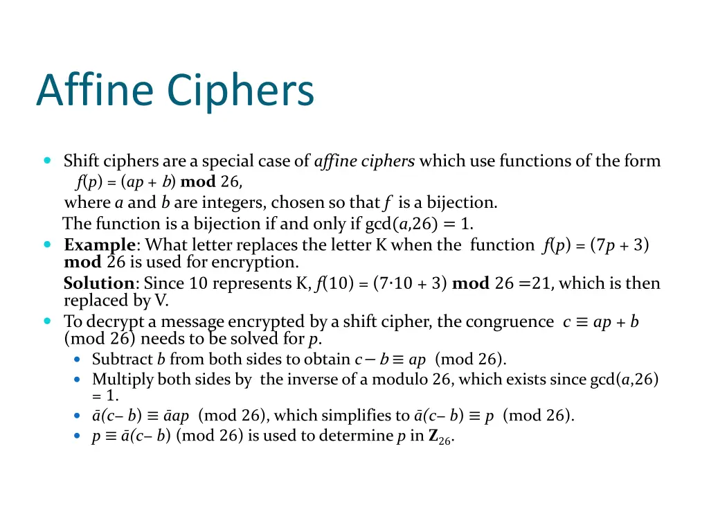 affine ciphers