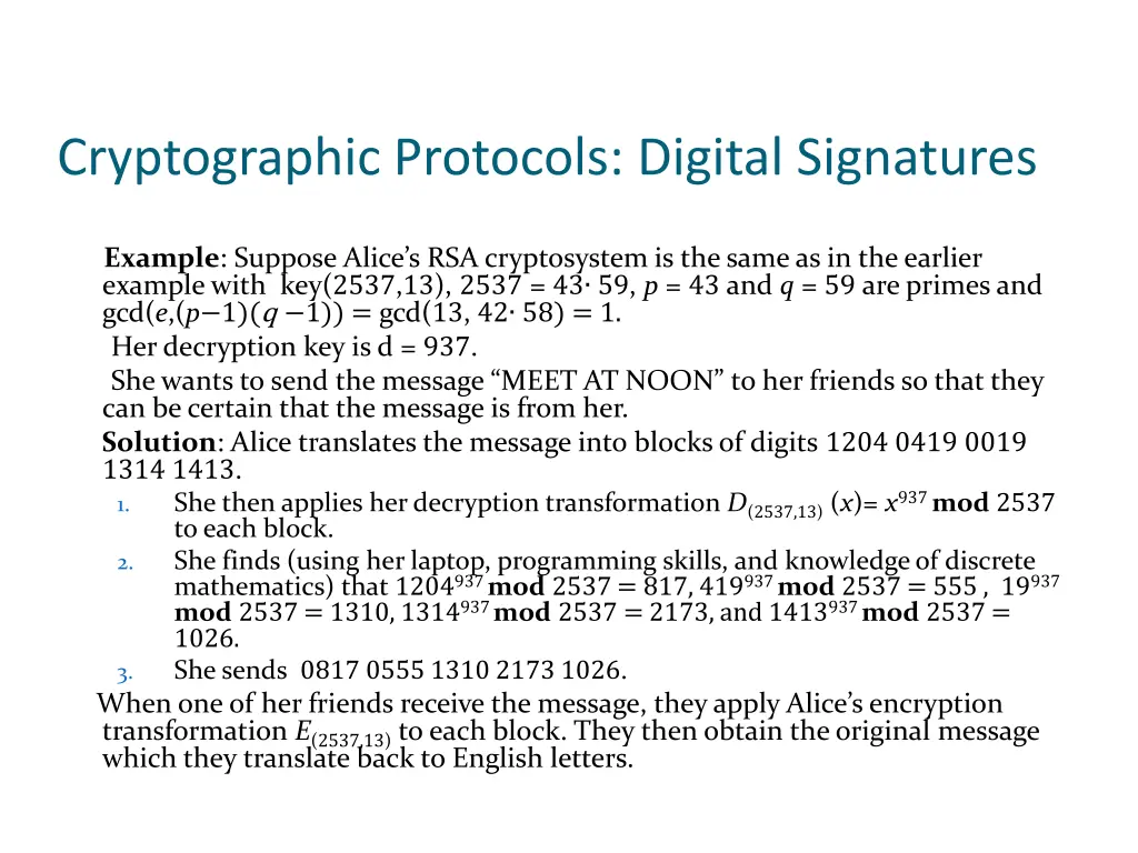 cryptographic protocols digital signatures 1