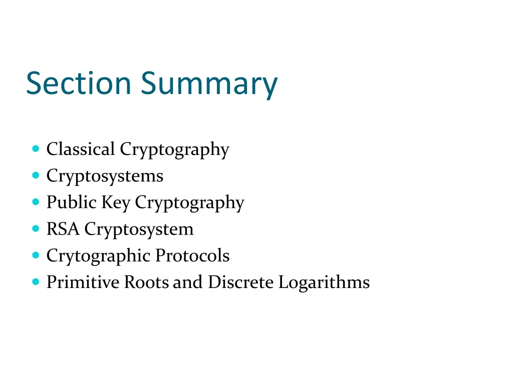 section summary