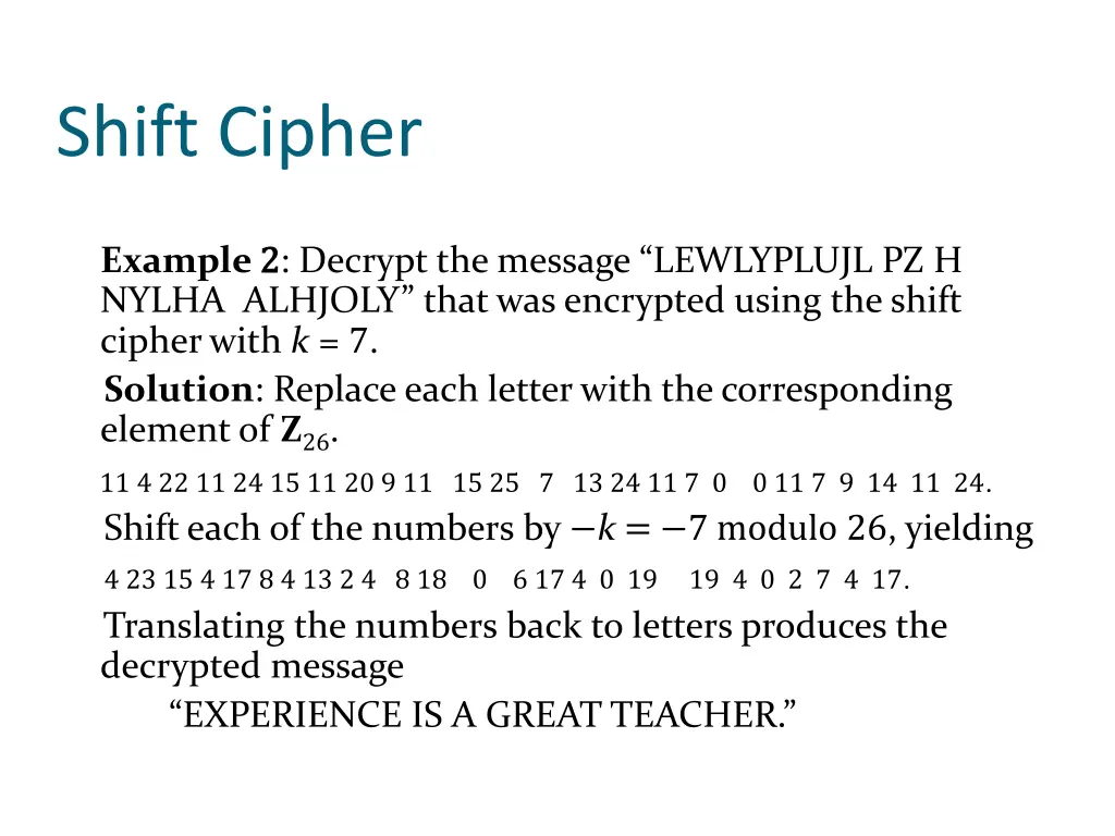 shift cipher 1