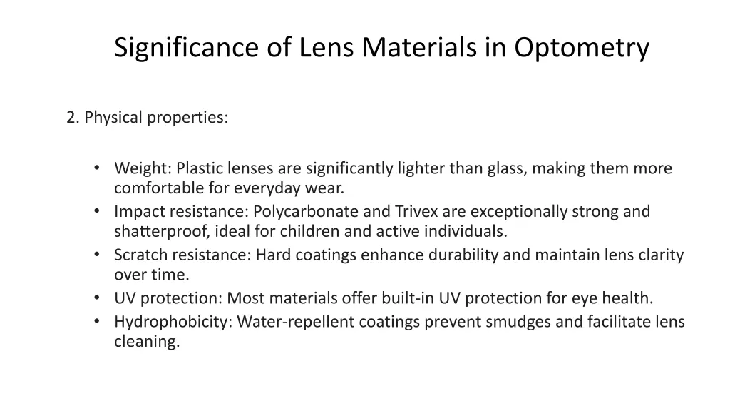 significance of lens materials in optometry 1