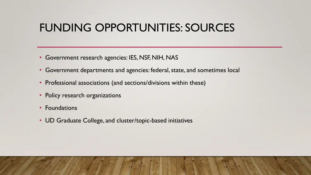 funding opportunities sources