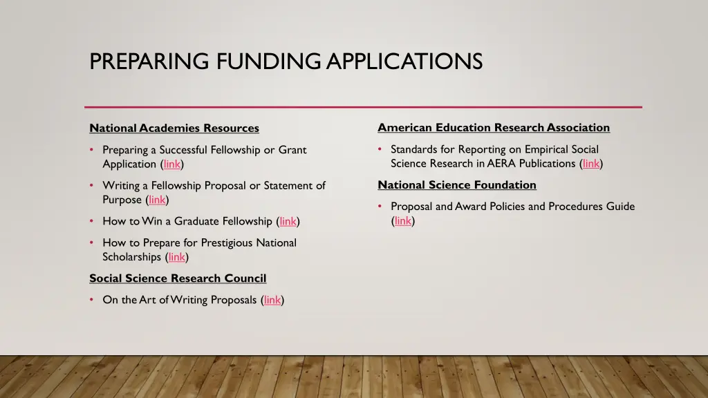 preparing funding applications