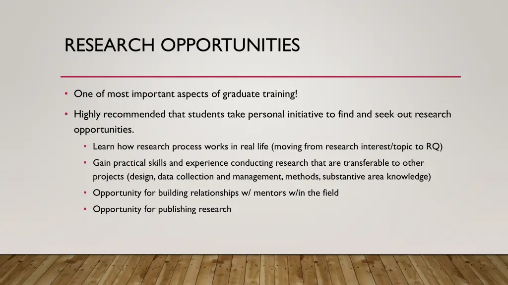 research opportunities