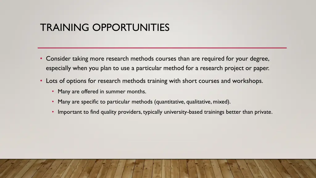 training opportunities