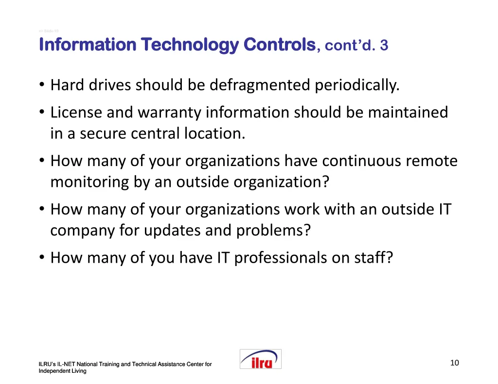 slide slide 10 information technology controls