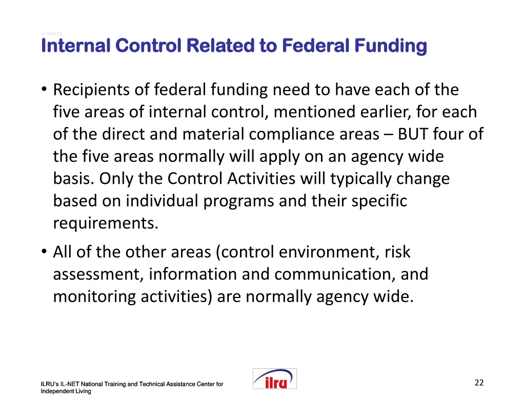 slide slide 22 internal control related