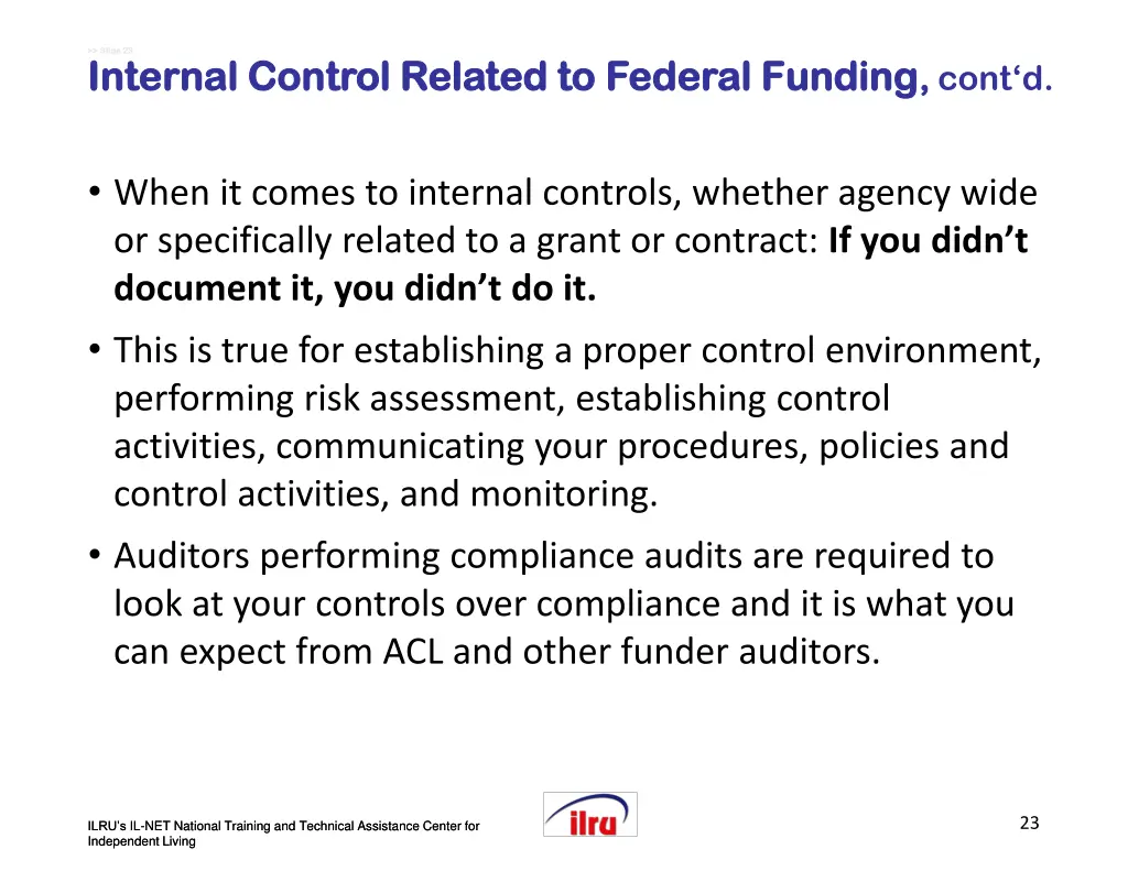 slide slide 23 internal control related
