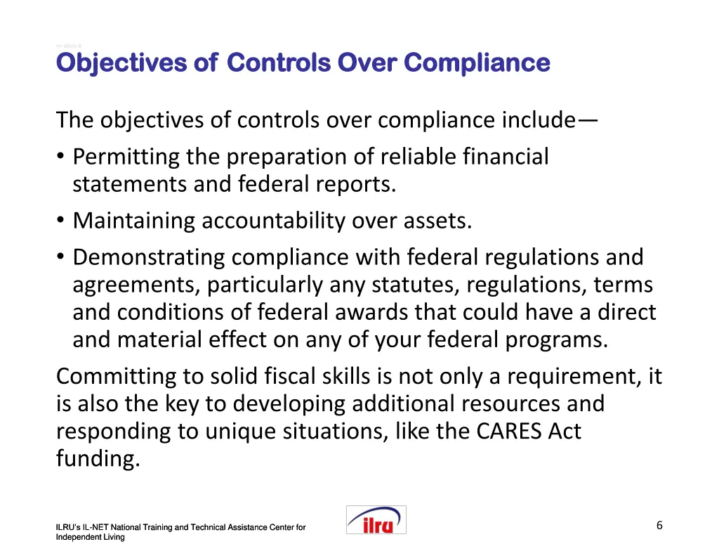 slide slide 6 6 objectives of controls over