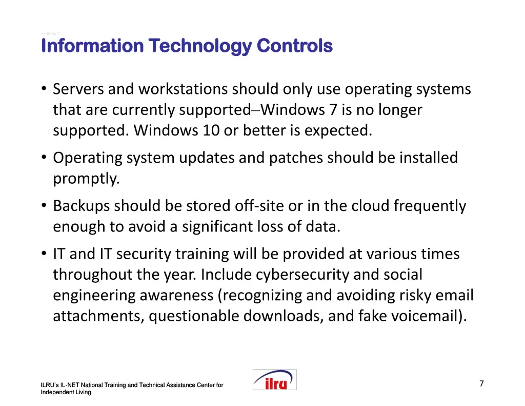 slide slide 7 7 information technology controls