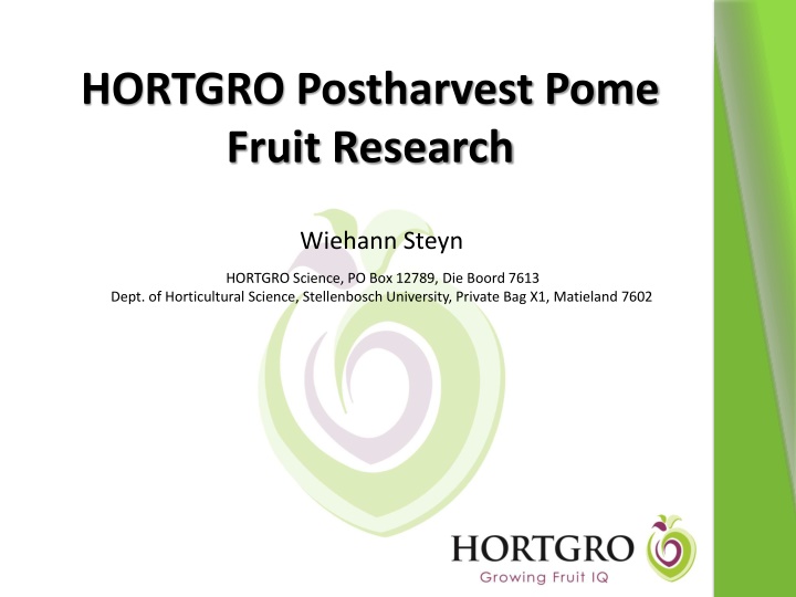 hortgro postharvest pome fruit research