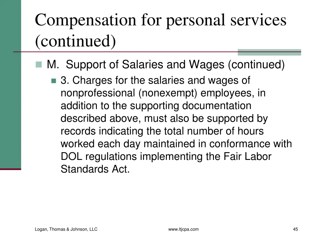 compensation for personal services continued 15