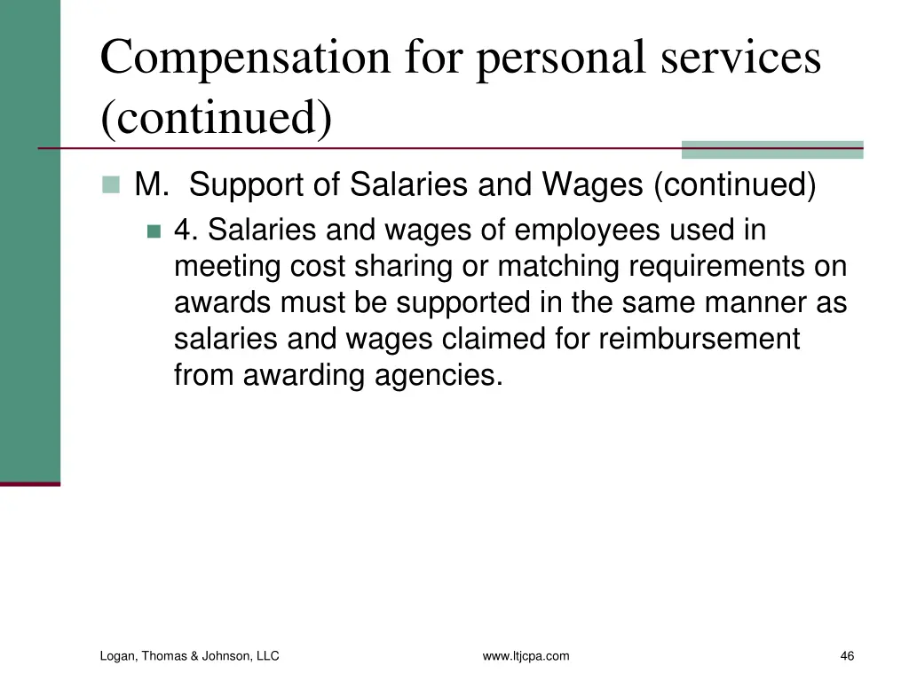 compensation for personal services continued 16