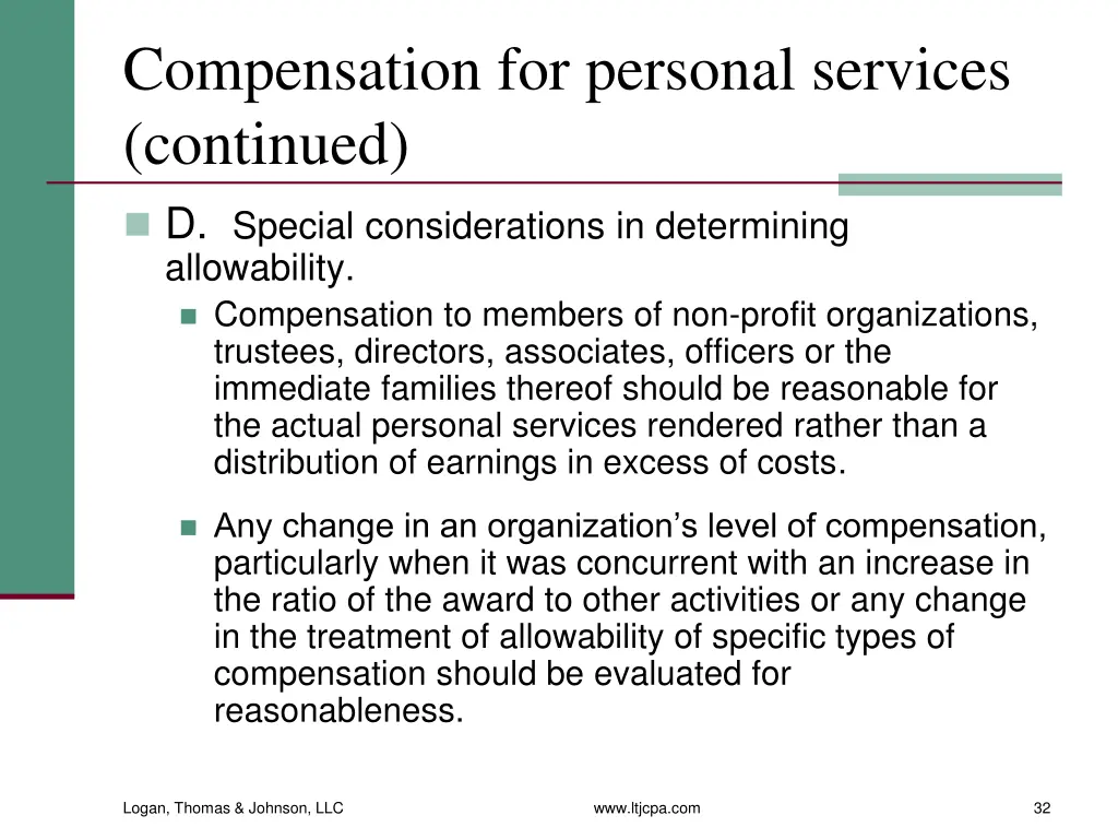compensation for personal services continued 2