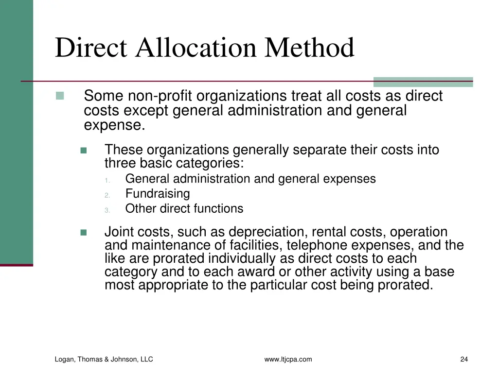 direct allocation method