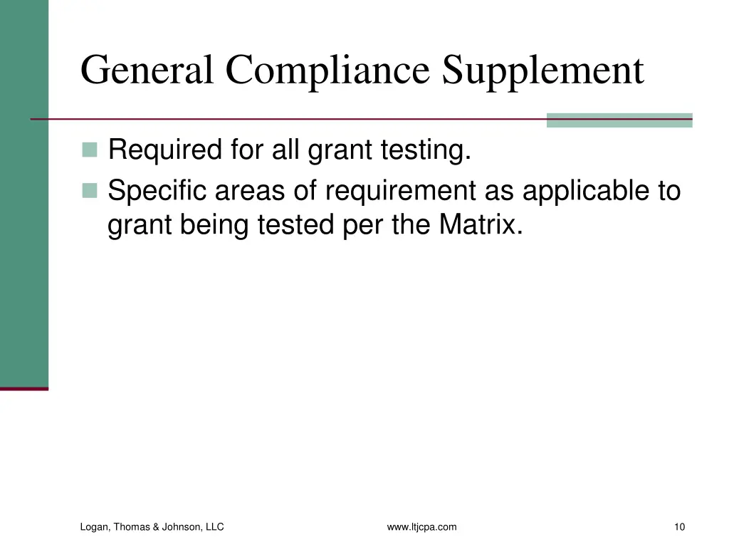 general compliance supplement