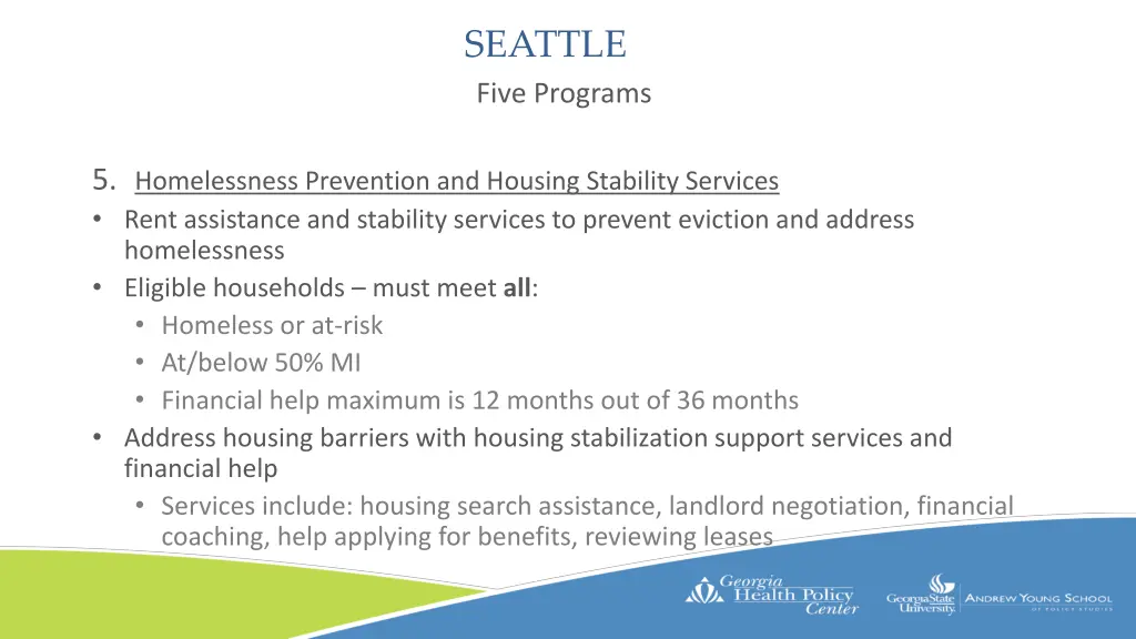 seattle five programs 2