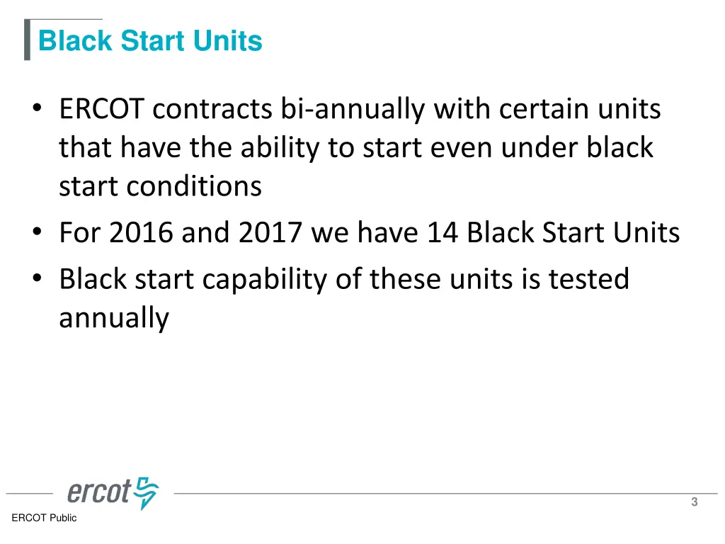 black start units