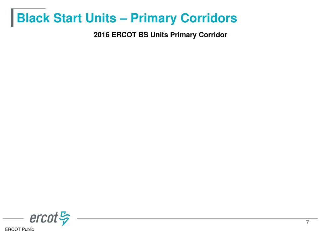 black start units primary corridors