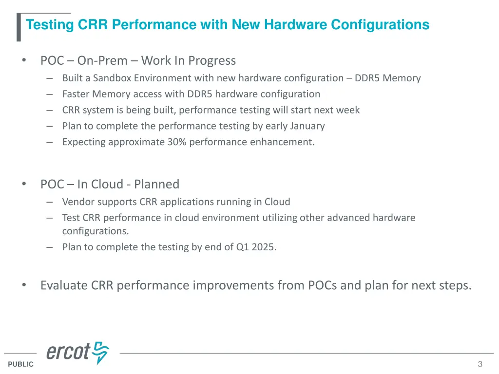 testing crr performance with new hardware