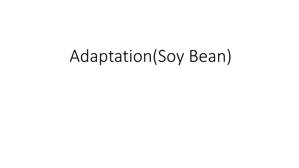 adaptation soy bean