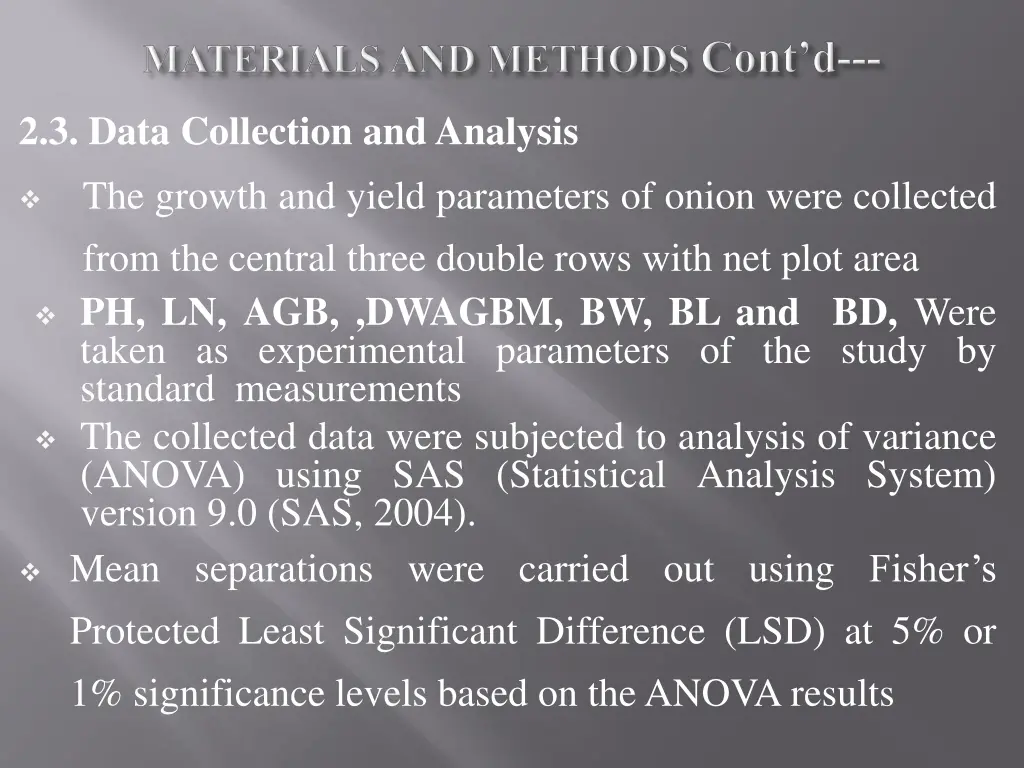 2 3 data collection andanalysis the growth