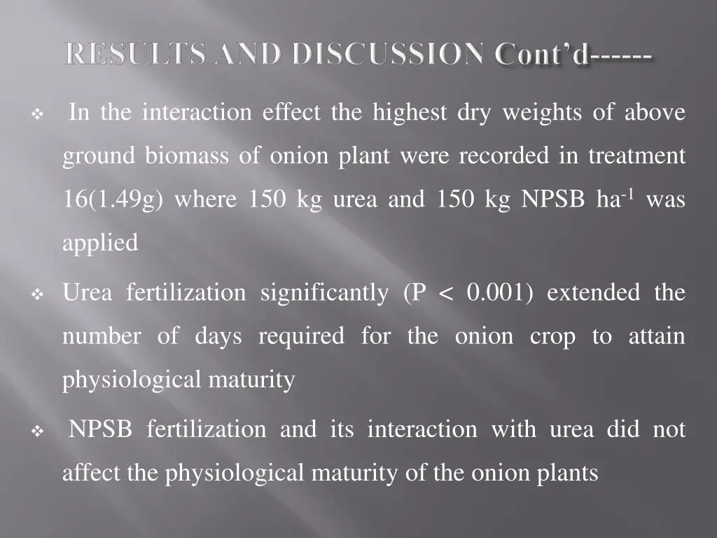 in the interaction effect the highest dry weights