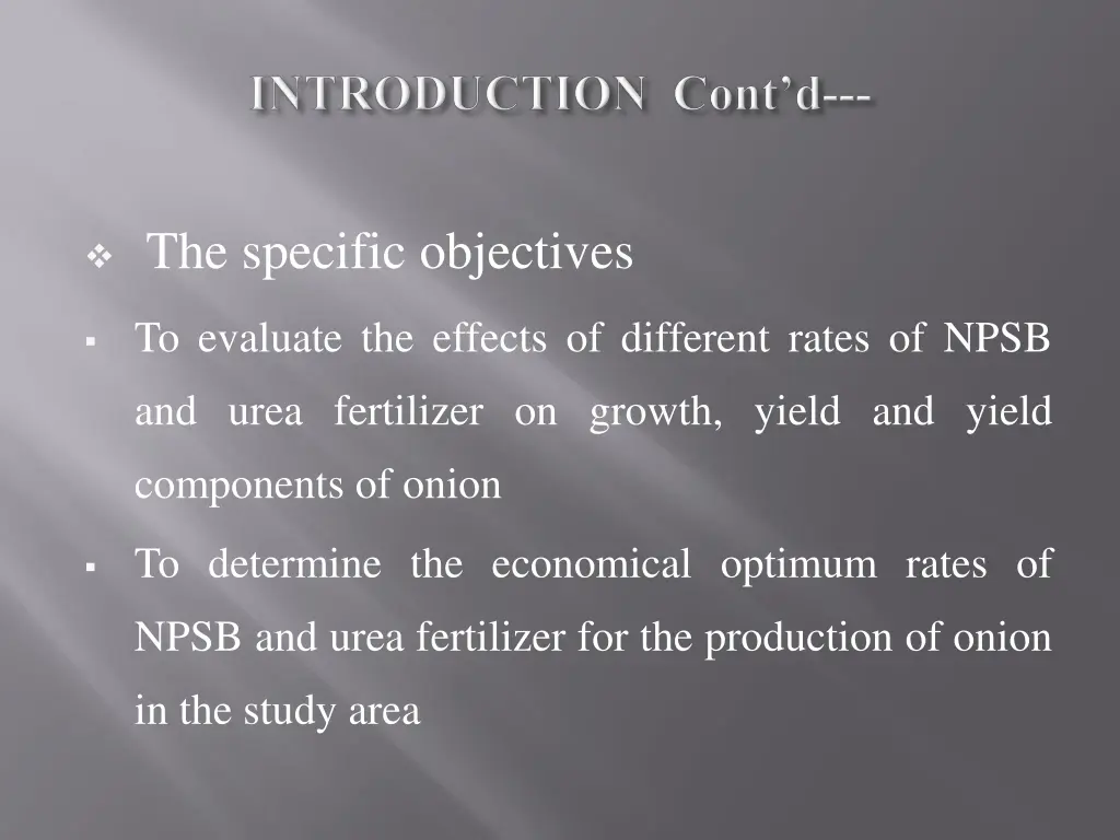 the specific objectives