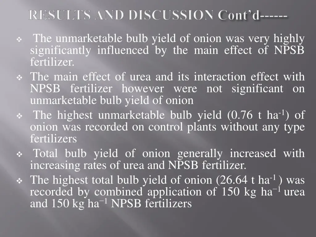 the unmarketable bulb yield of onion was very
