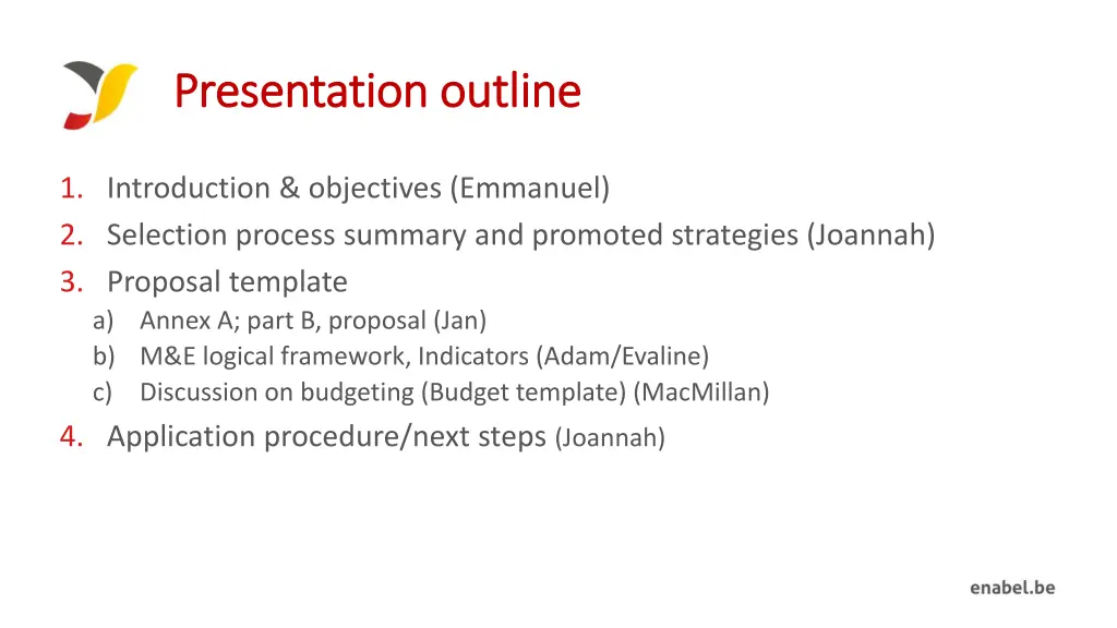 presentation presentation outline