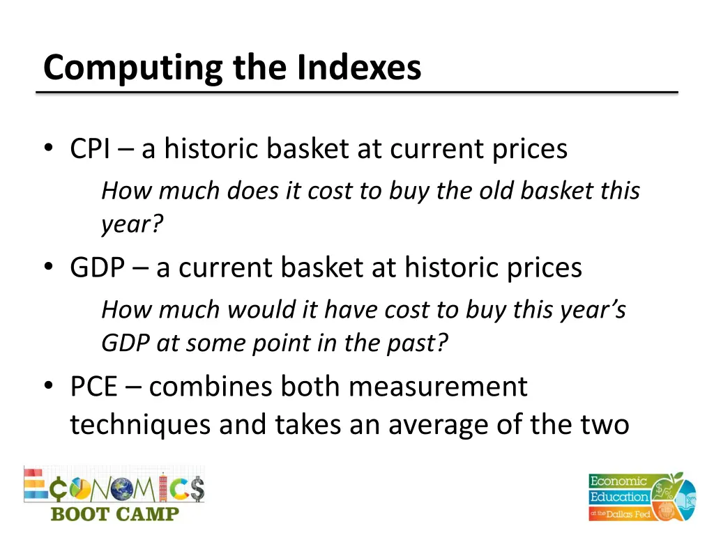 computing the indexes