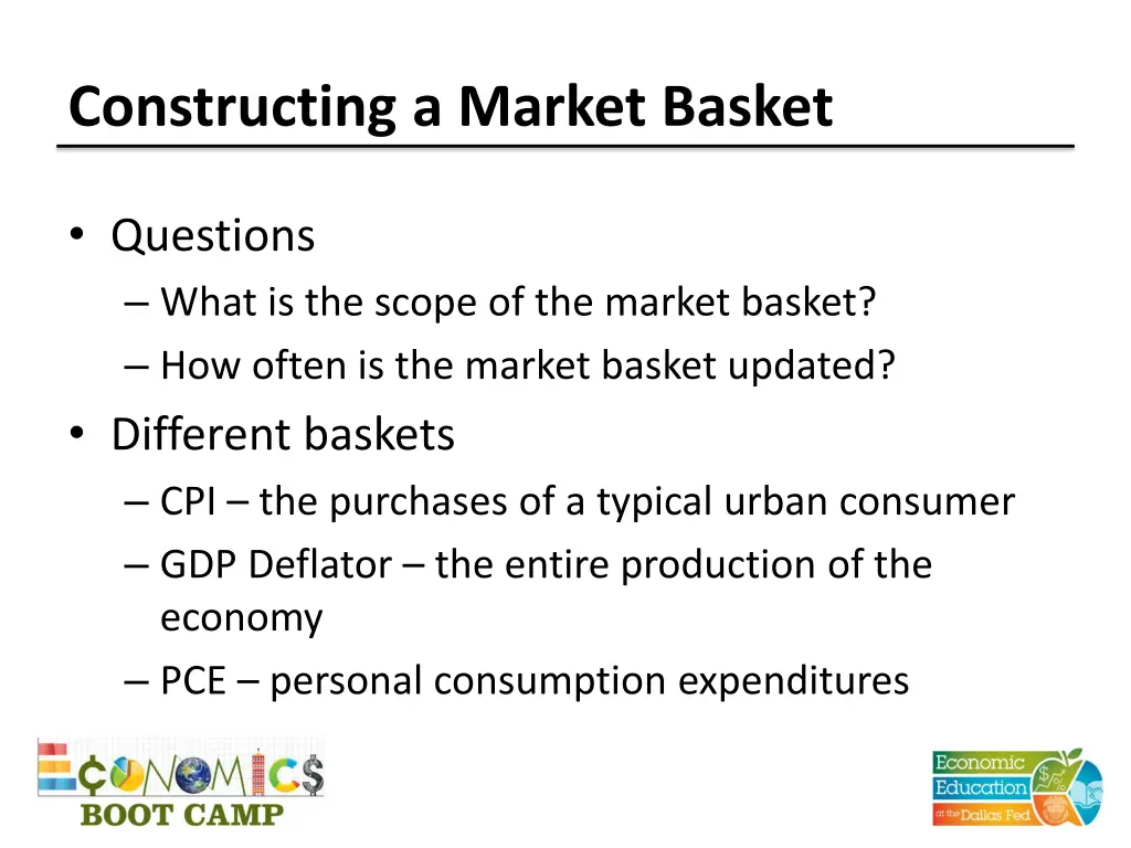 constructing a market basket