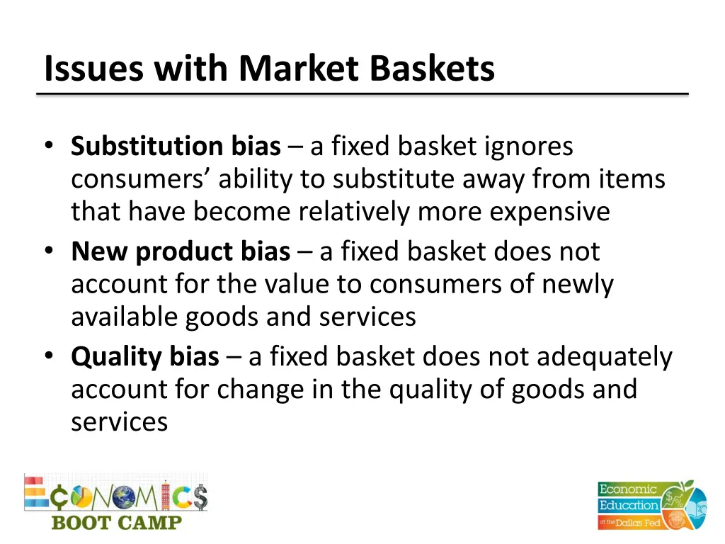 issues with market baskets