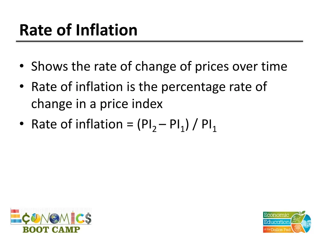rate of inflation