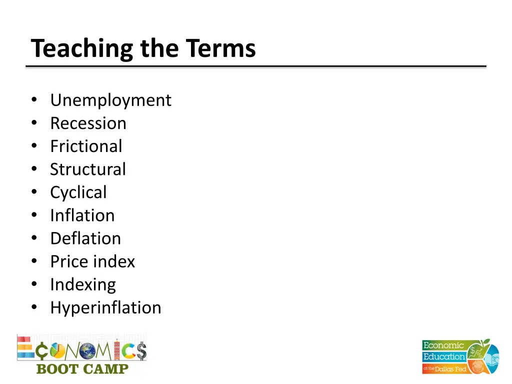 teaching the terms
