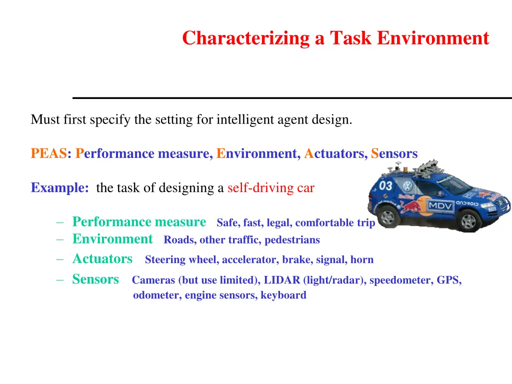 characterizing a task environment