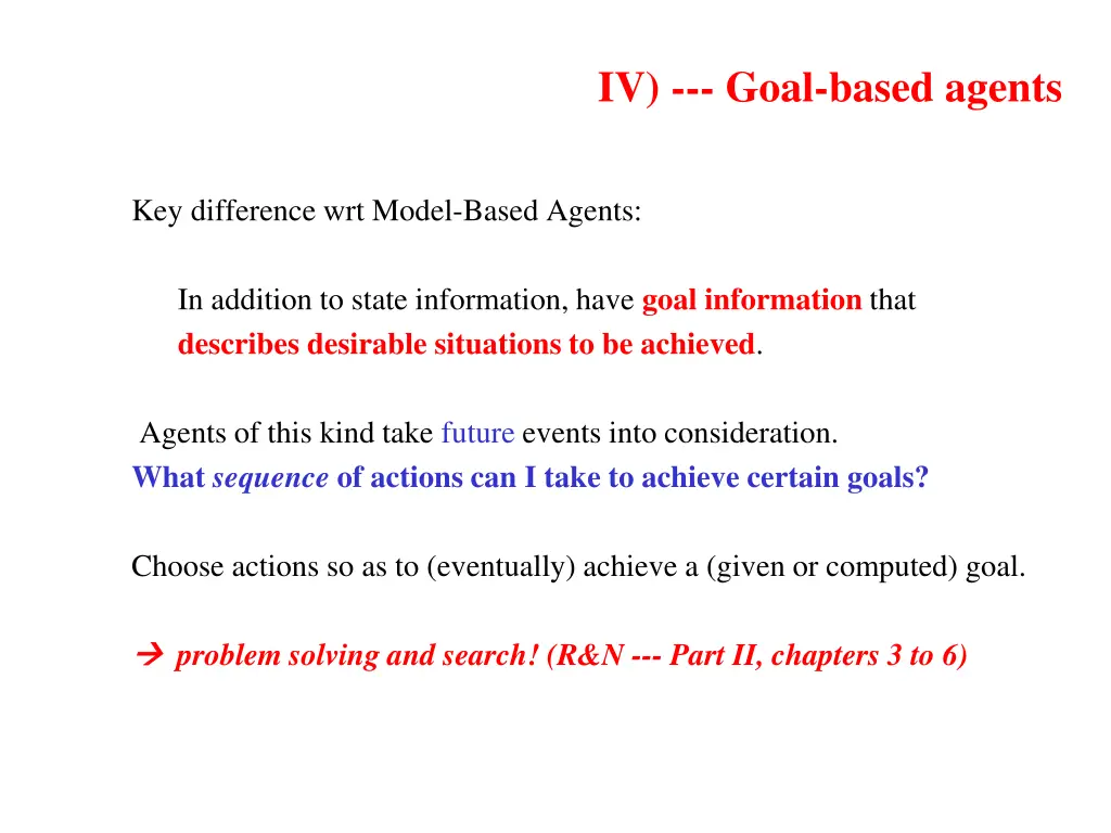 iv goal based agents