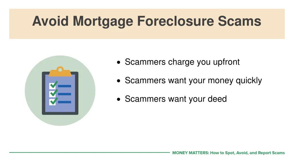 avoid mortgage foreclosure scams