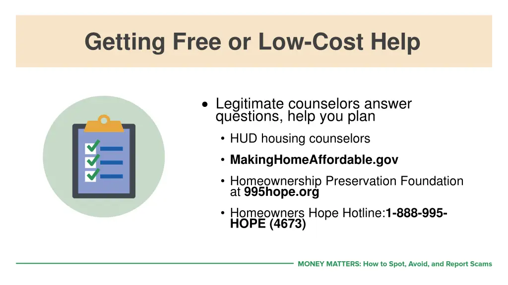 getting free or low cost help