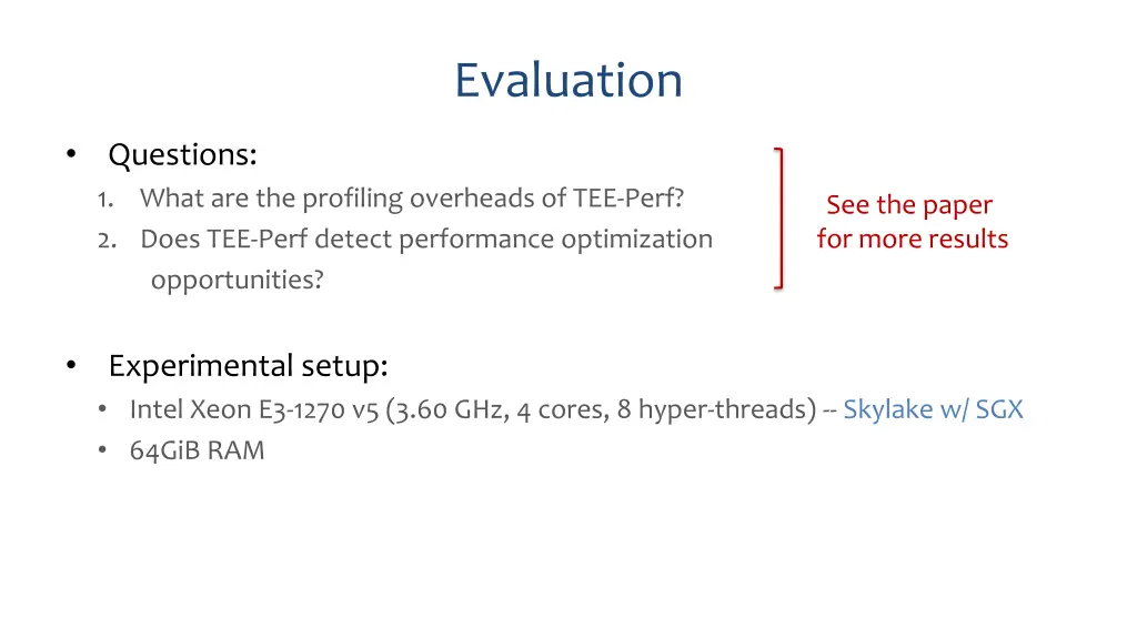 evaluation