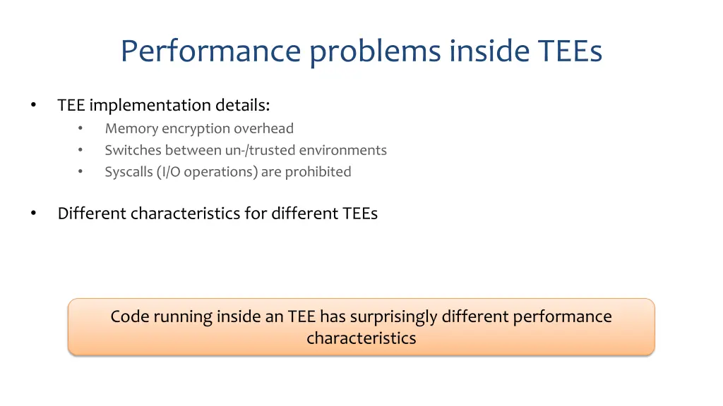 performance problems inside tees
